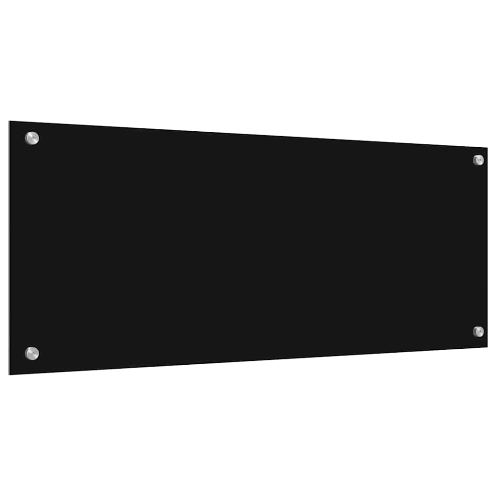 Kitchen Backsplash Black 100 x 40 cm Tempered Glass